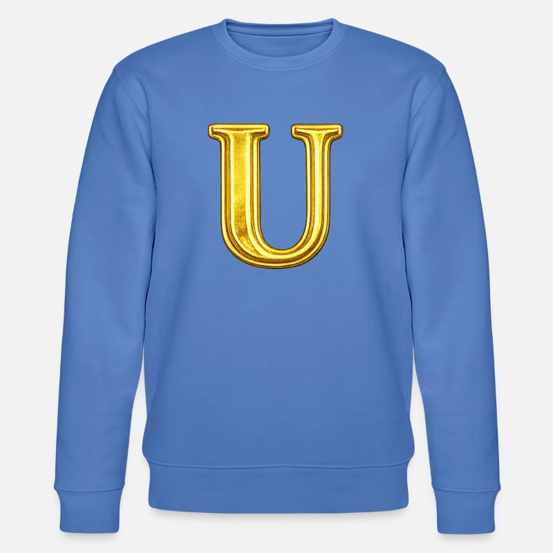 Goldenes U Monogramm - Stanley/Stella Unisex Bio-Sweatshirt CHANGER  - Blau