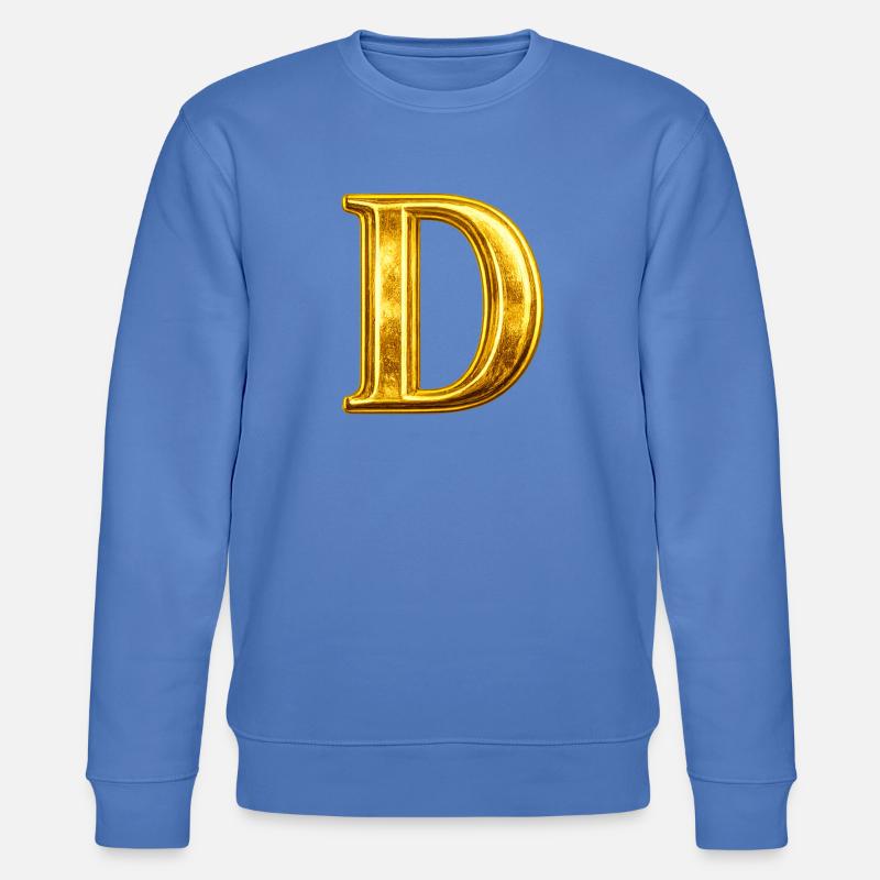 Monogramme en D Or - Sweat bio CHANGER Stanley/Stella Unisexe - bleu