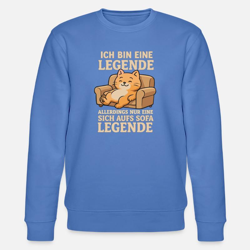 Sarkasmus Katze Spruch Sofa Legende - Stanley/Stella Unisex Bio-Sweatshirt CHANGER  - Blau