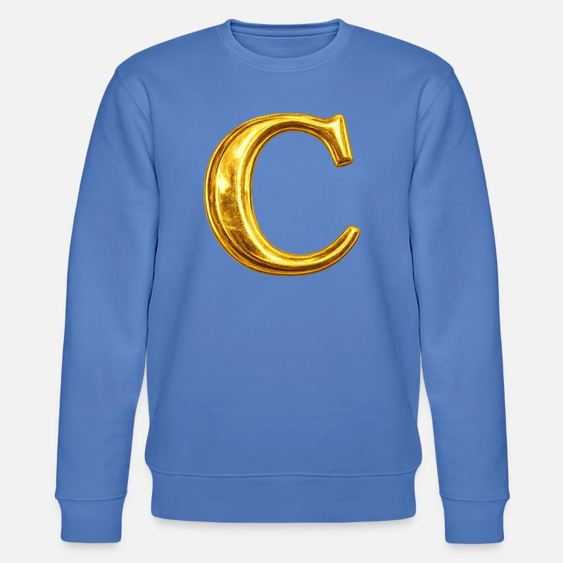 Goldenes C Monogramm-Design - Stanley/Stella Unisex Bio-Sweatshirt CHANGER  - Blau