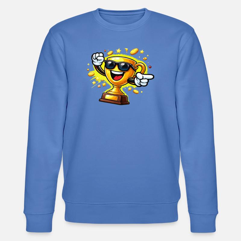 Goldene Trophäe mit Sonnenbrille - Stanley/Stella Unisex Bio-Sweatshirt CHANGER  - Blau