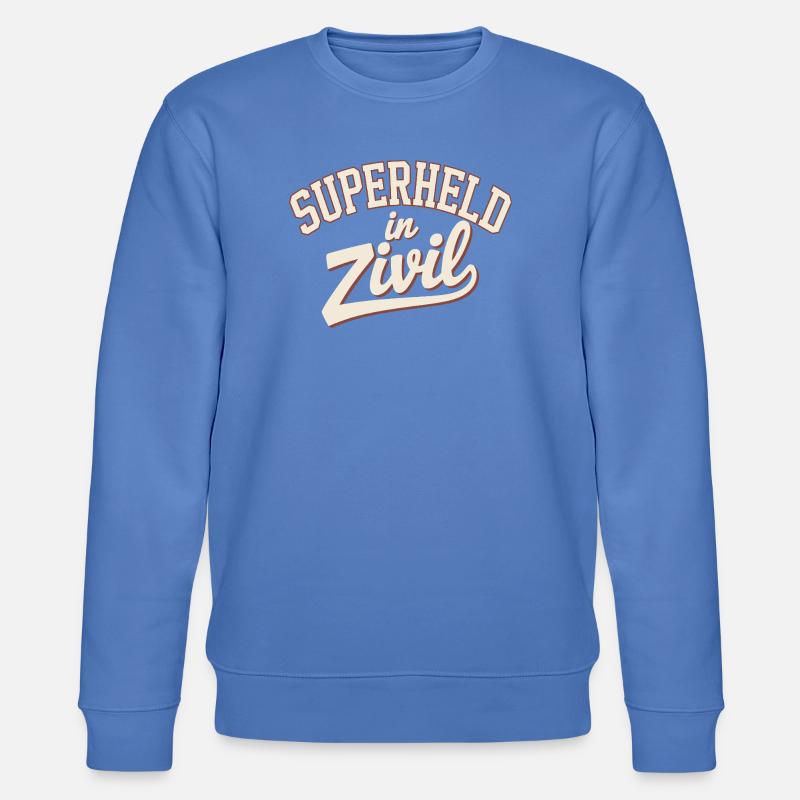 Superheld In Zivil Superhero Superhelden Kostüm - Stanley/Stella Unisex Bio-Sweatshirt CHANGER  - Blau