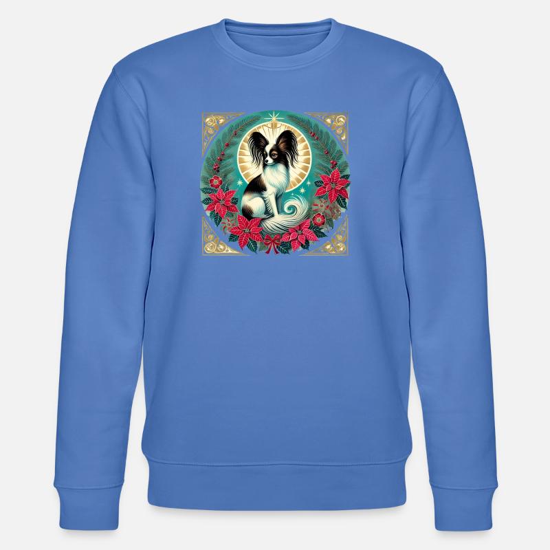 Papillon Halo Weihnachtskreis - Stanley/Stella Unisex Bio-Sweatshirt CHANGER  - Blau