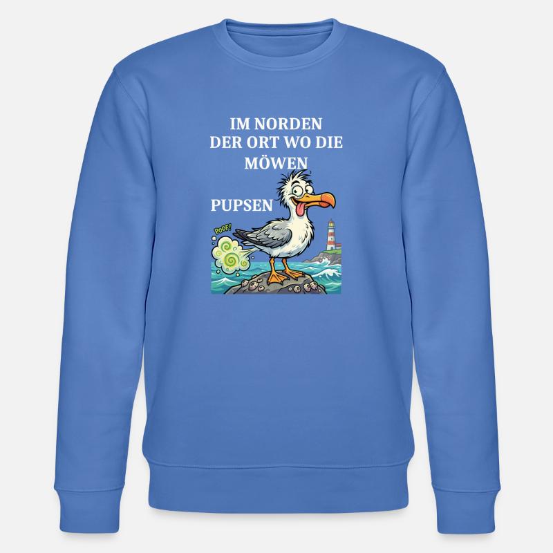 Norddeutscher Humor Spruch Möwe - Stanley/Stella Unisex Bio-Sweatshirt CHANGER - Blau