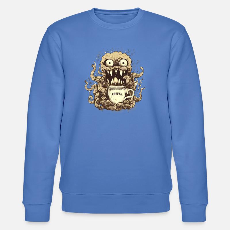 Kaffeemonster  - Koffein Zombie - Morgenmuffel - Stanley/Stella Unisex Bio-Sweatshirt CHANGER  - Blau