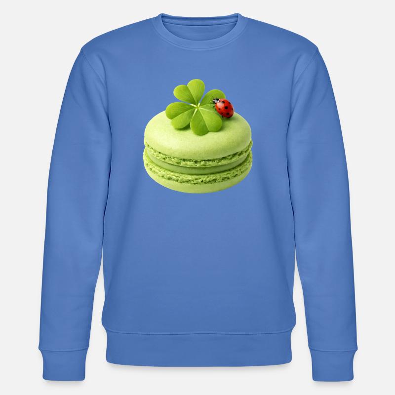Macaron vert avec trèfle porte-bonheur - Sweat bio CHANGER Stanley/Stella Unisexe - bleu