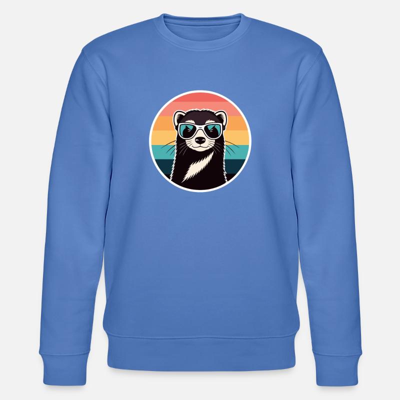 Retro-Otter-Regenbogenbrille - Stanley/Stella Unisex Bio-Sweatshirt CHANGER  - Blau