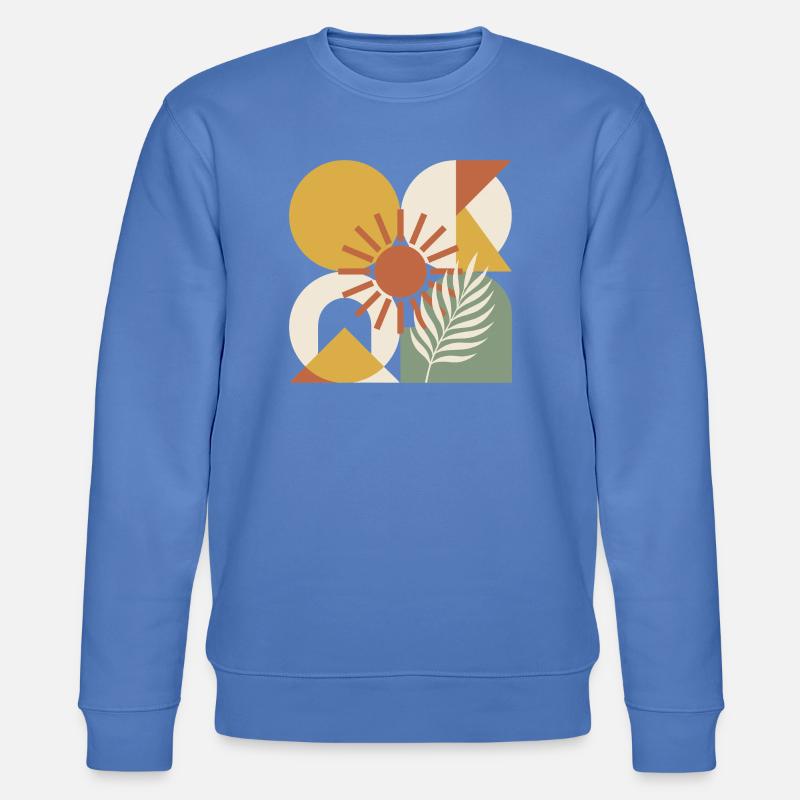 Boho-abstrakter geometrischer botanischer Sonnenstrahl - Stanley/Stella Unisex Bio-Sweatshirt CHANGER  - Blau