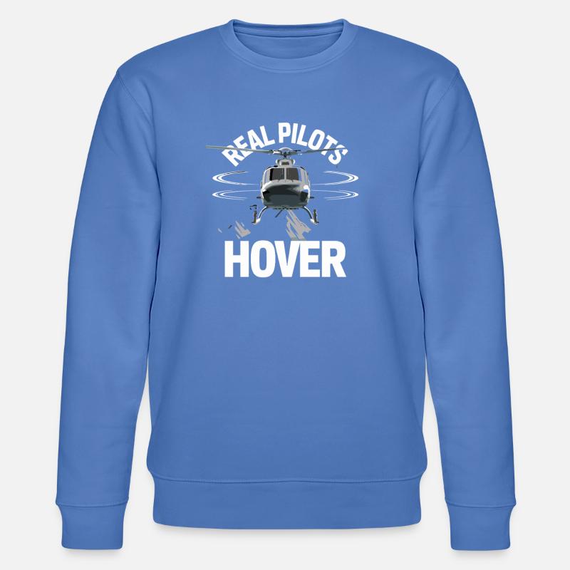  Real Pilots Hover Hubschrauber Helikopter Pilot - Stanley/Stella Unisex Bio-Sweatshirt CHANGER  - Blau