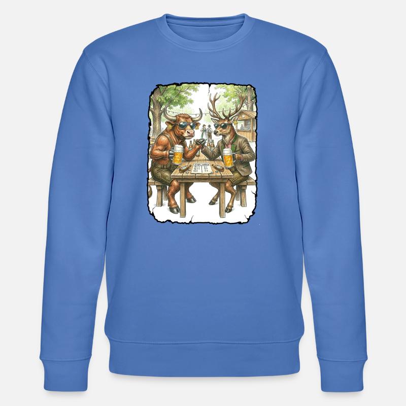 Stier Hirsch Biergarten - Stanley/Stella Unisex Bio-Sweatshirt CHANGER  - Blau