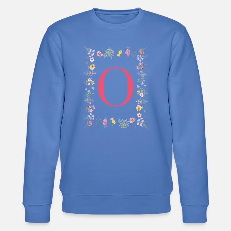 Initiales florales « O », lettres monogrammes - Sweat bio CHANGER Stanley/Stella Unisexe - bleu