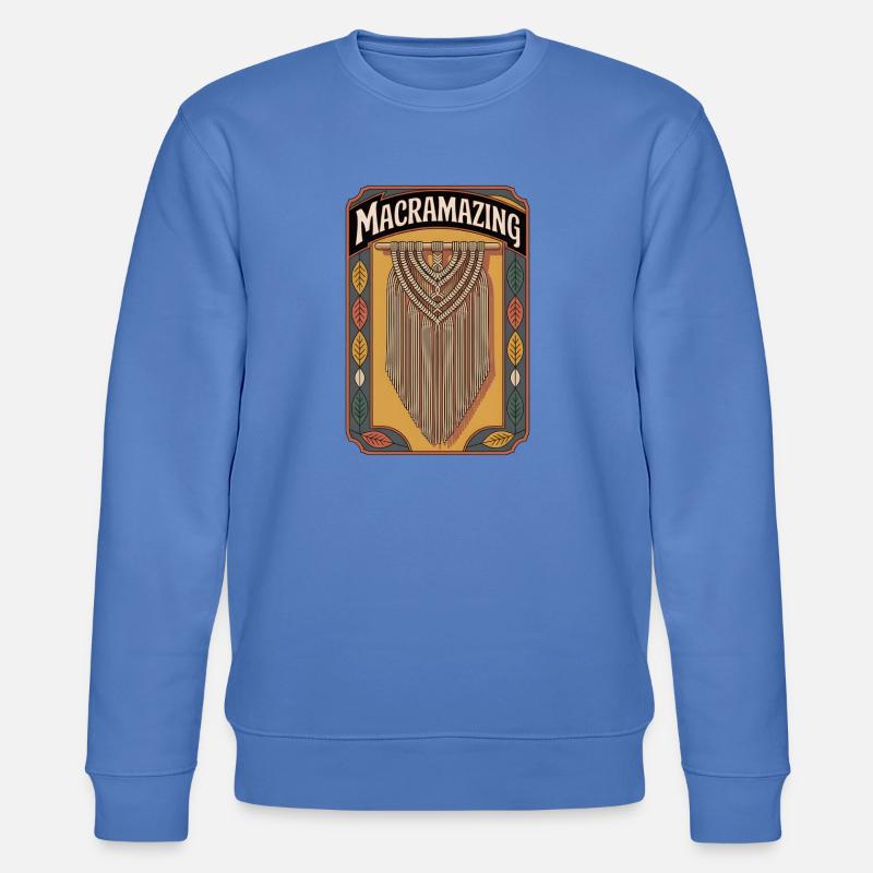 Macrame Awesome | Knot Art Boho - Stanley/Stella CHANGER Unisex Organic Sweatshirt - bright blue