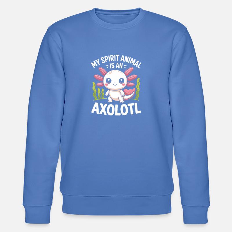 Axolotl Geisttier-Design - Stanley/Stella Unisex Bio-Sweatshirt CHANGER  - Blau