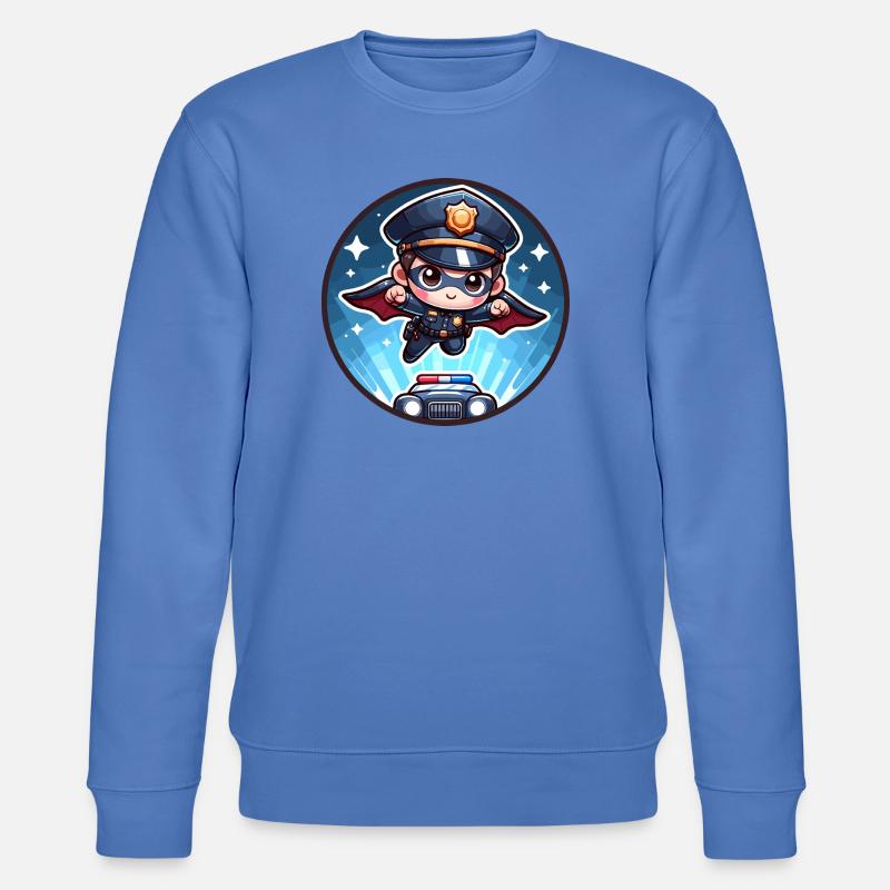 Polizei Superheld Polizist Helden Polizeiauto - Stanley/Stella Unisex Bio-Sweatshirt CHANGER  - Blau