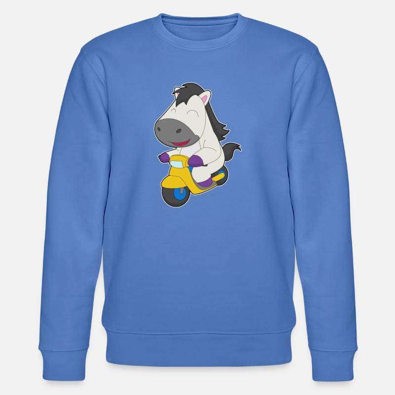 Pferd Motorroller - Stanley/Stella Unisex Bio-Sweatshirt CHANGER - Blau