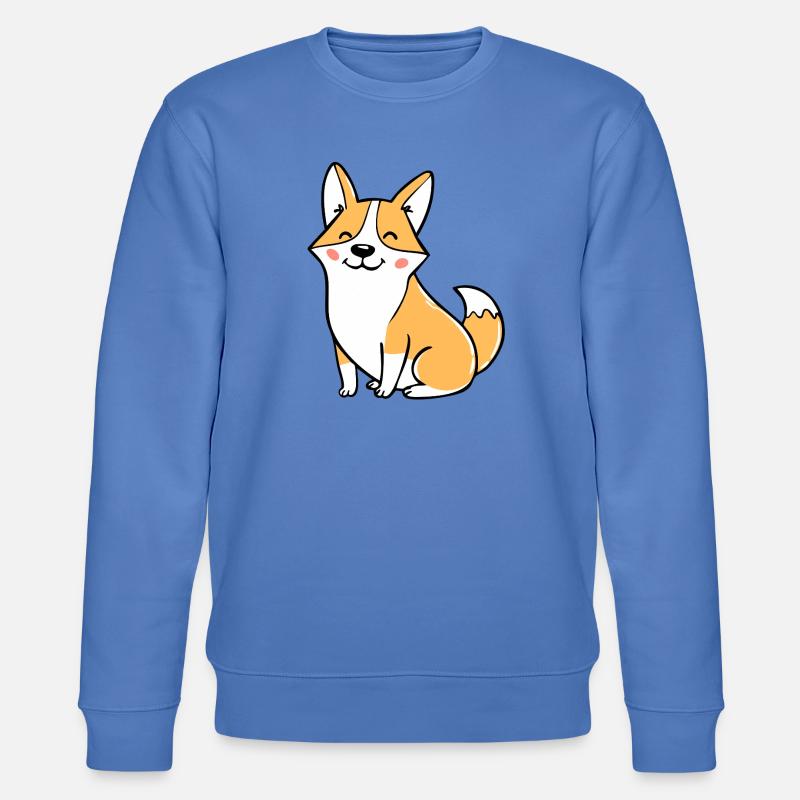 Fröhlicher Corgi (Comic) - Stanley/Stella Unisex Bio-Sweatshirt CHANGER  - Blau