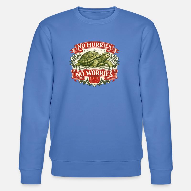 Keine Eile, keine Sorge, Turtle - Stanley/Stella Unisex Bio-Sweatshirt CHANGER  - Blau