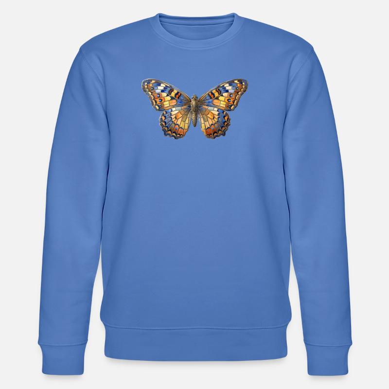 Schmetterling Mosaik - Kunst Geschenk - Stanley/Stella Unisex Bio-Sweatshirt CHANGER  - Blau