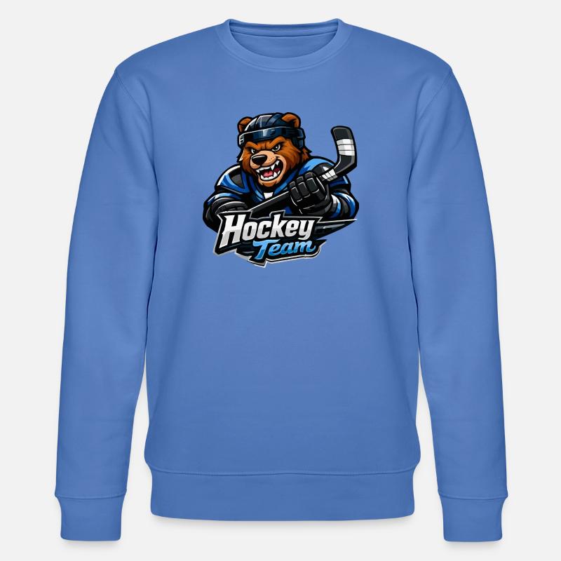 Bär Eishockey Team Maskottchen - Stanley/Stella Unisex Bio-Sweatshirt CHANGER  - Blau