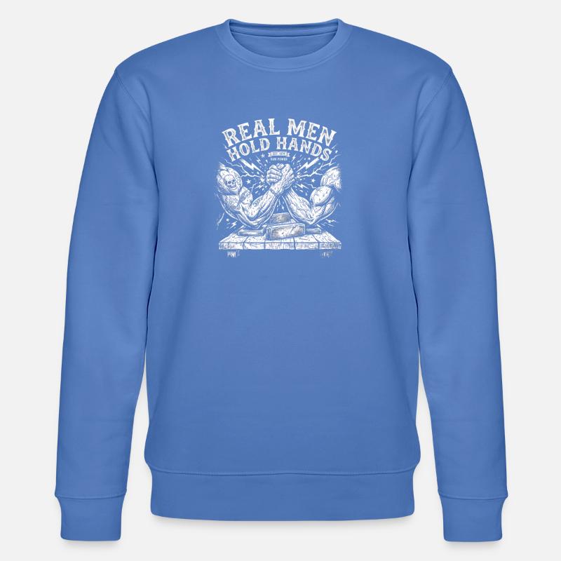 Armdrücken – Echte Männer halten Händchen - Stanley/Stella Unisex Bio-Sweatshirt CHANGER  - Blau