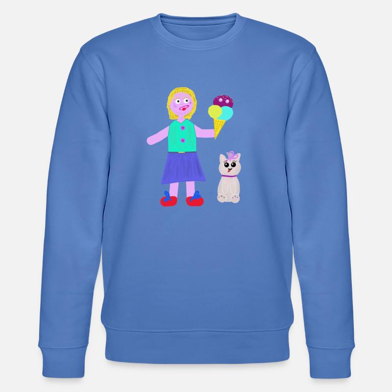 Eiscreme-Mädchen Eiscreme Eiswaffel Eis - Stanley/Stella CHANGER Unisex Organic Sweatshirt - bright blue