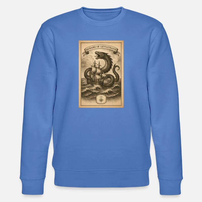 Warnung vor Leviathanen | Nautik Seemonster - Stanley/Stella Unisex Bio-Sweatshirt CHANGER  - Blau