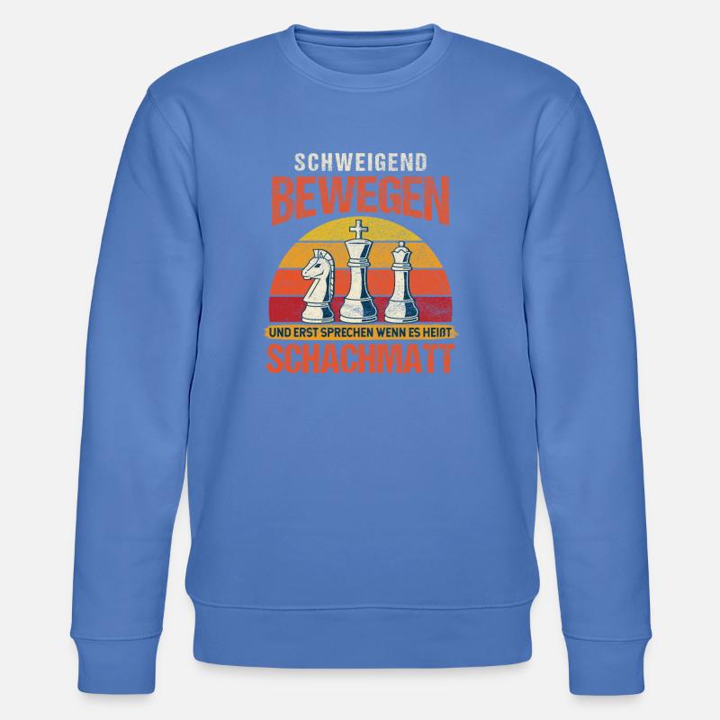 Sprechen bei Schachmatt / Lustiger Schach Spruch - Stanley/Stella Unisex Bio-Sweatshirt CHANGER  - Blau
