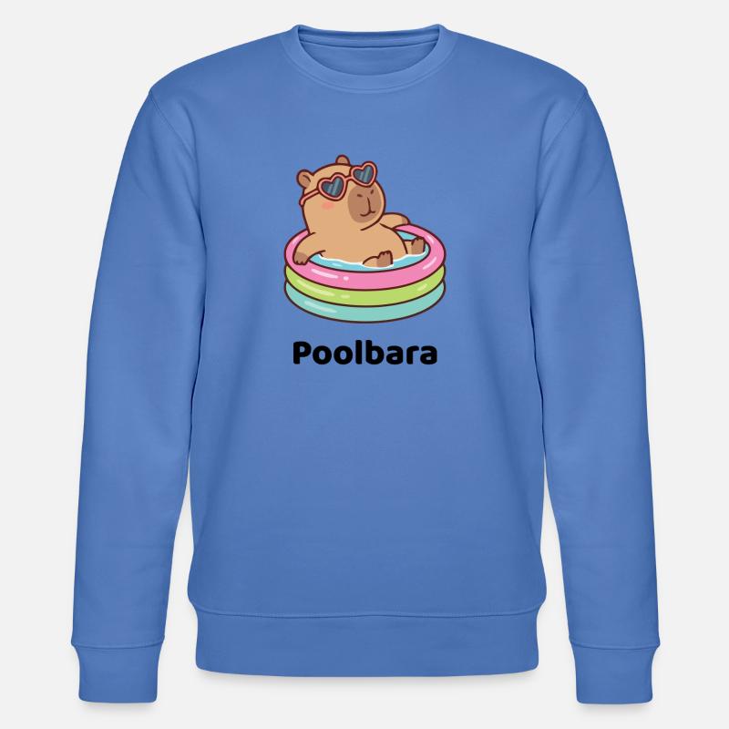 Bärchen/Capybara im Planschring mit Sonnenbrille - Stanley/Stella Unisex Bio-Sweatshirt CHANGER  - Blau
