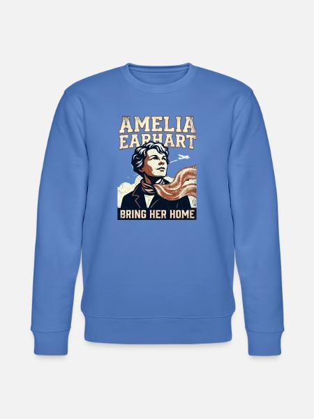 Amelia Earhart – Bring Her Home - Stanley/Stella CHANGER Unisex Organic Sweatshirt - bright blue
