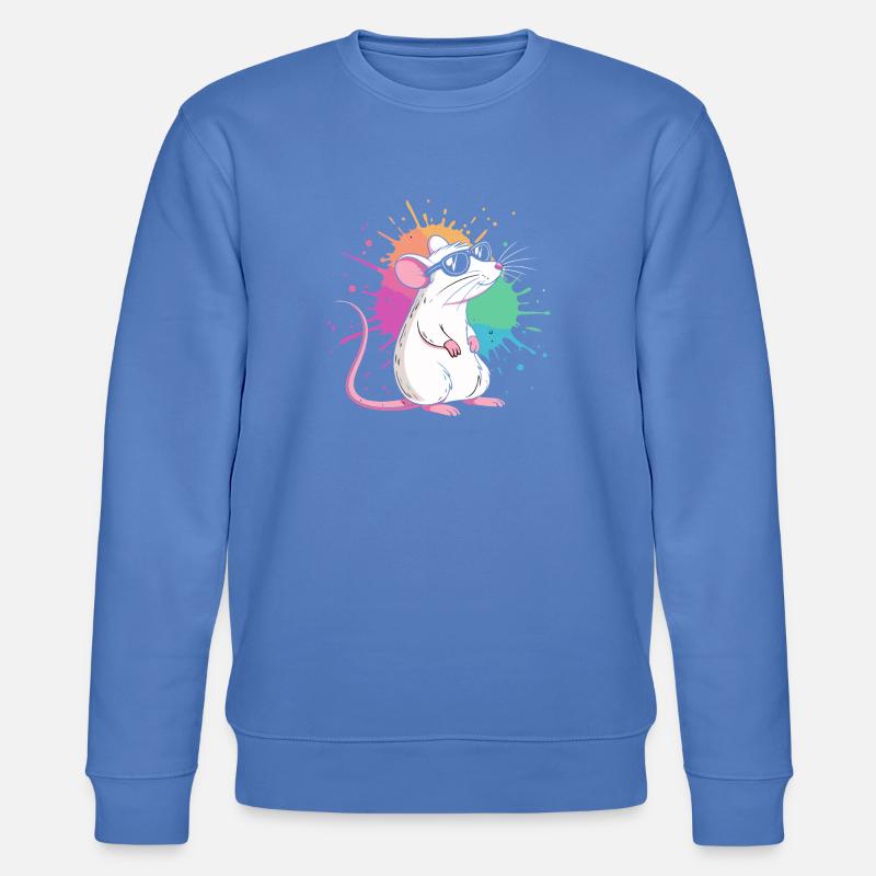 Elegante Ratte unter farbigen Splittern - Stanley/Stella Unisex Bio-Sweatshirt CHANGER  - Blau