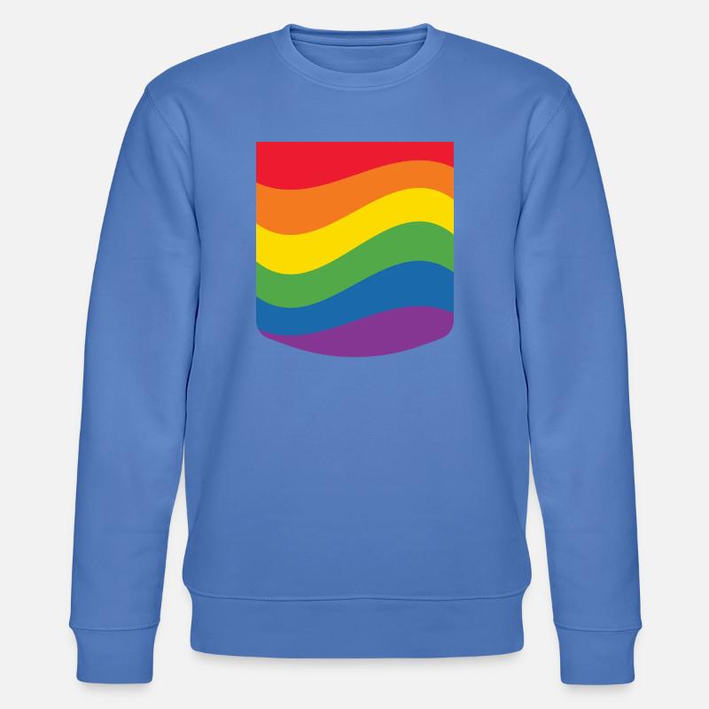 Rainbow Wave Pride Flag Minimal Design - Stanley/Stella Unisex Bio-Sweatshirt CHANGER  - Blau