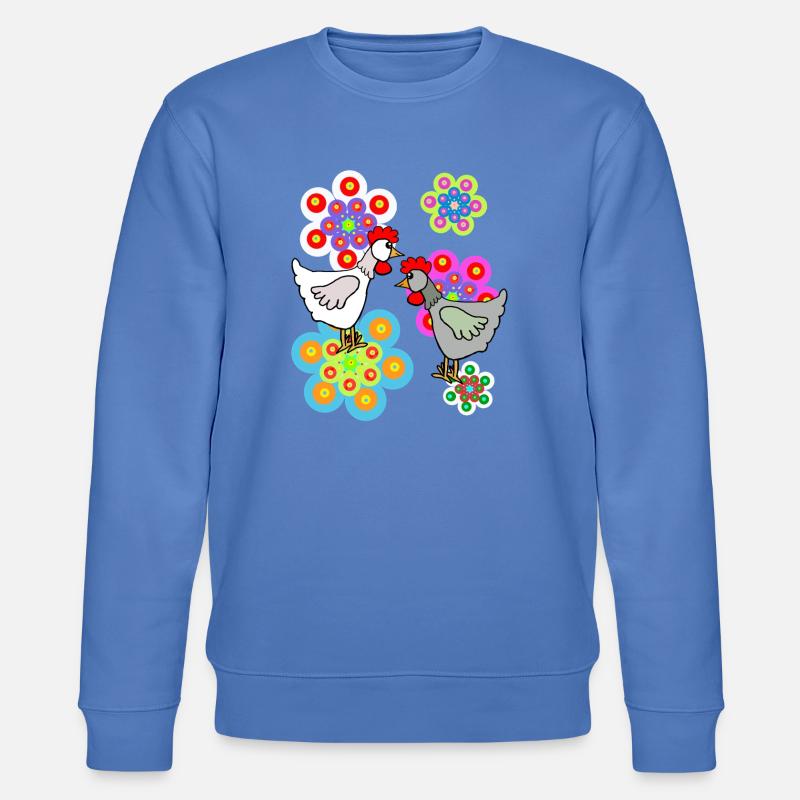 Bunte Hühner Henne Retro Henne Kinder - Stanley/Stella Unisex Bio-Sweatshirt CHANGER - Blau