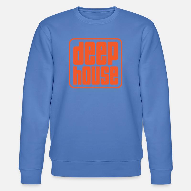 Deep House Retro Bold Logo - Stanley/Stella Unisex Bio-Sweatshirt CHANGER - Blau