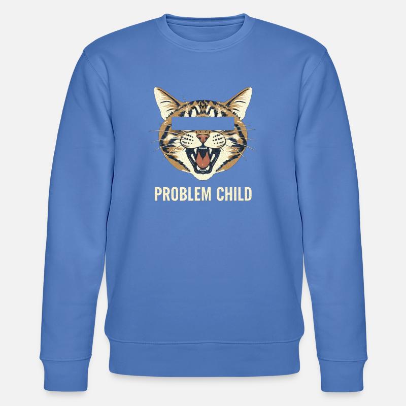 Problem Child Katzenmotiv - Stanley/Stella Unisex Bio-Sweatshirt CHANGER  - Blau