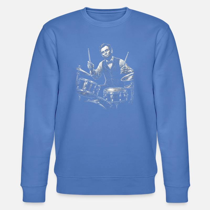 Abraham Lincoln Drummer - Stanley/Stella Unisex Bio-Sweatshirt CHANGER  - Blau
