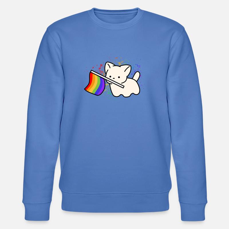 Cute Pride Hund Rainbow Flag Design - Stanley/Stella Unisex Bio-Sweatshirt CHANGER  - Blau