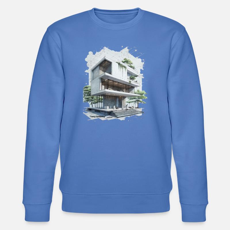 Fancy Geometry Modern House - Stanley/Stella Unisex Bio-Sweatshirt CHANGER  - Blau