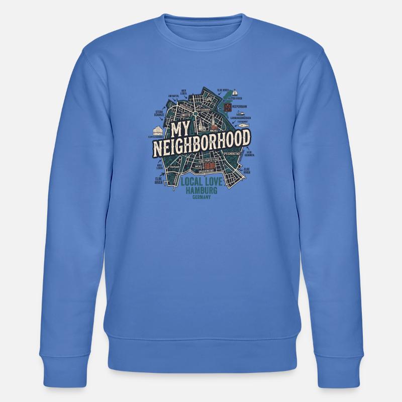 Hambourg Mon quartier - Sweat bio CHANGER Stanley/Stella Unisexe - bleu