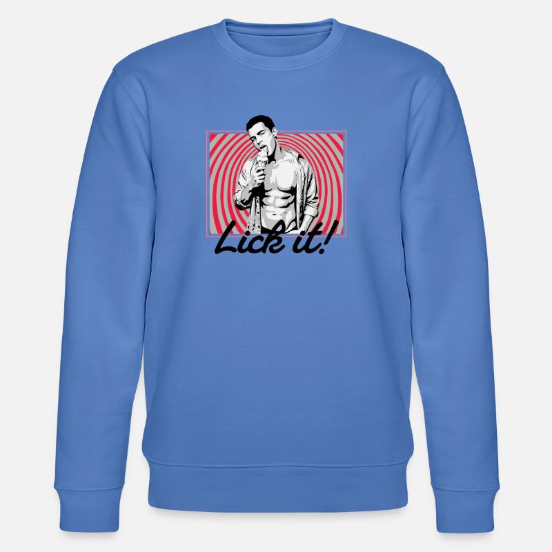Retro Pop Art: Eiscreme Pose - Stanley/Stella Unisex Bio-Sweatshirt CHANGER  - Blau
