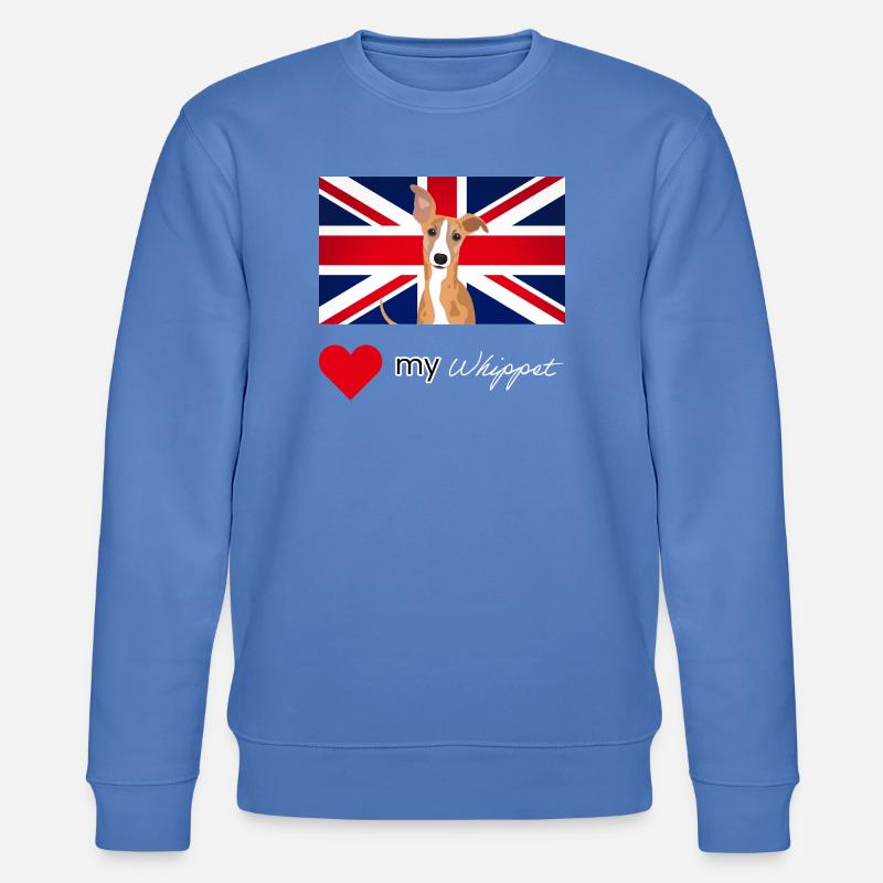 LUVMYWHIPPET (Weißer Text, Lebendig) - Stanley/Stella Unisex Bio-Sweatshirt CHANGER - Blau