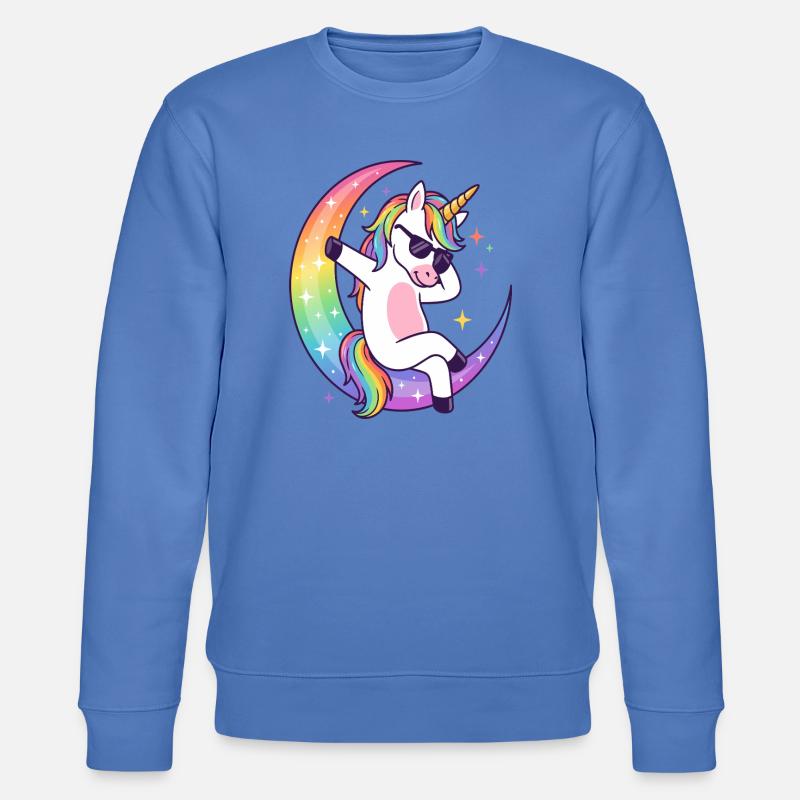 Regenbogen-Einhorn-Mond-Rille - Stanley/Stella Unisex Bio-Sweatshirt CHANGER - Blau