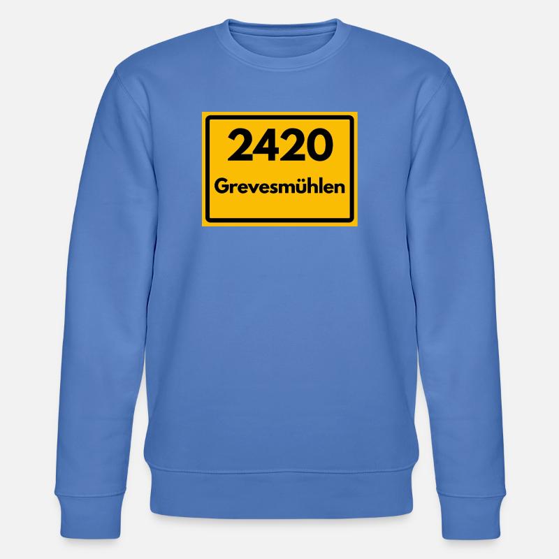 ALTE POSTLEITZAHL PLZ RETRO 2420 GREVESMÜHLEN - Stanley/Stella Unisex Bio-Sweatshirt CHANGER  - Blau