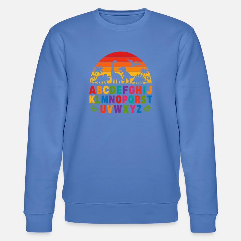 Regenbogen-Dino-Alphabet - Stanley/Stella Unisex Bio-Sweatshirt CHANGER  - Blau
