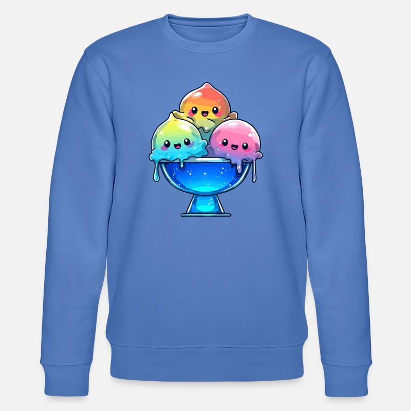 Regenbogen Eis-Trio in Schale - Stanley/Stella Unisex Bio-Sweatshirt CHANGER - Blau