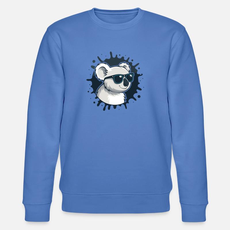 Koala chic lunettes sur splash bleu - Sweat bio CHANGER Stanley/Stella Unisexe - bleu