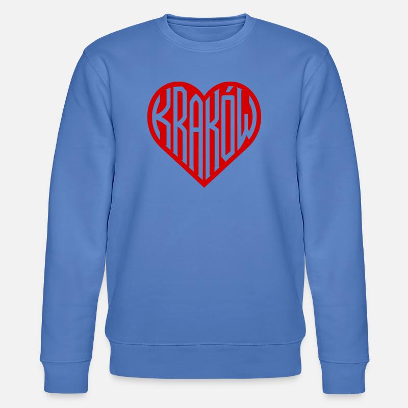 Krakow Herz Typografie - Stanley/Stella Unisex Bio-Sweatshirt CHANGER  - Blau