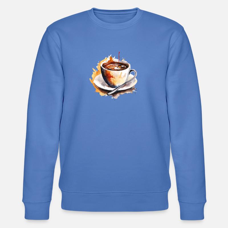 Aquarell Kaffee – Farbexplosion - Stanley/Stella Unisex Bio-Sweatshirt CHANGER - Blau