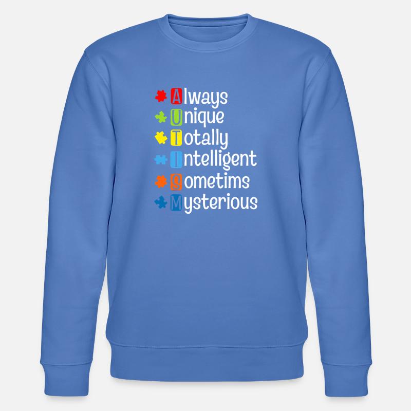 Autism Puzzle Pride: Unique Minds - Stanley/Stella CHANGER Unisex Organic Sweatshirt - bright blue