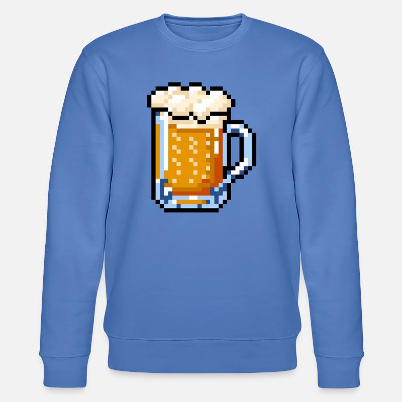 Bierglas Pixel Art – Retro Bier Design - Stanley/Stella Unisex Bio-Sweatshirt CHANGER  - Blau