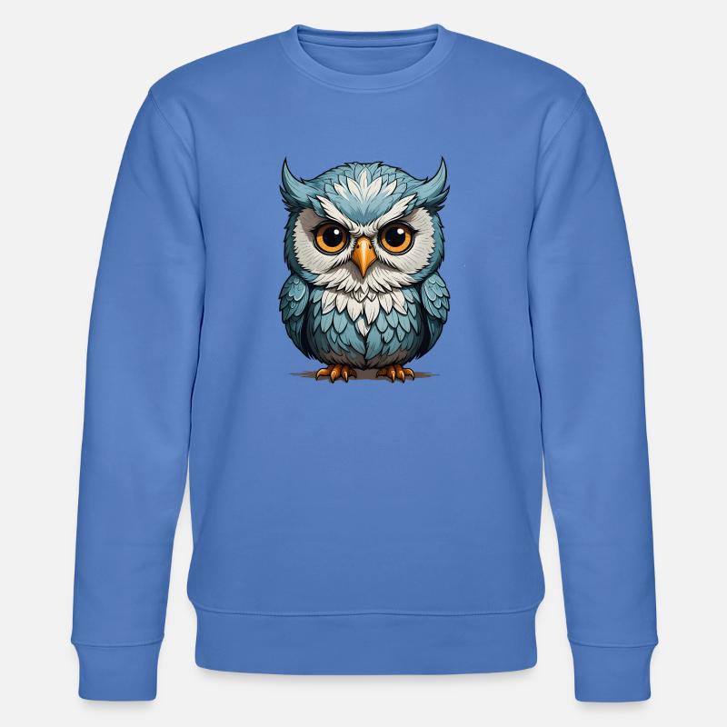 Blauäugige Eulenillustration - Stanley/Stella Unisex Bio-Sweatshirt CHANGER - Blau